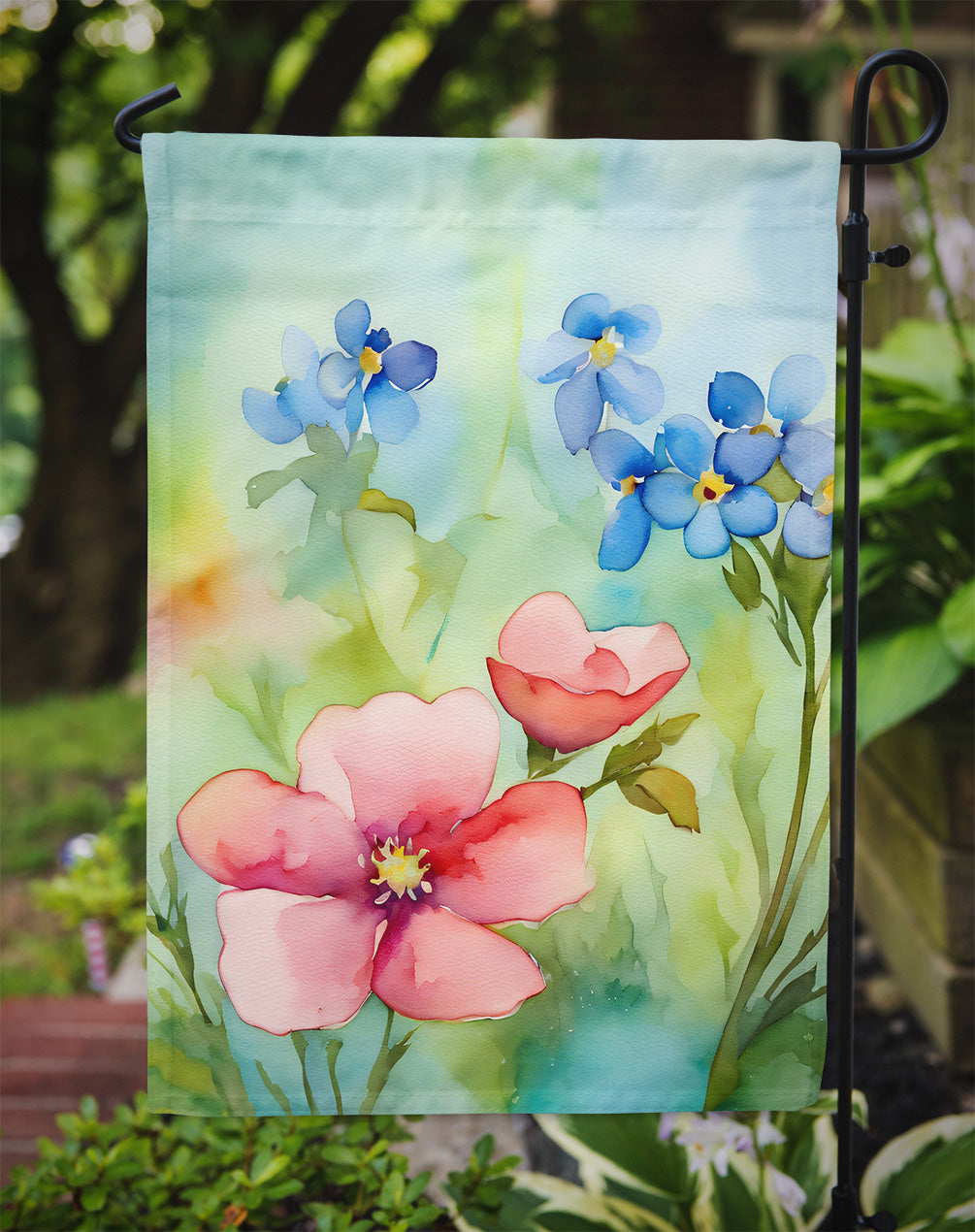 Alaska Forget-me-nots in Watercolor Garden Flag