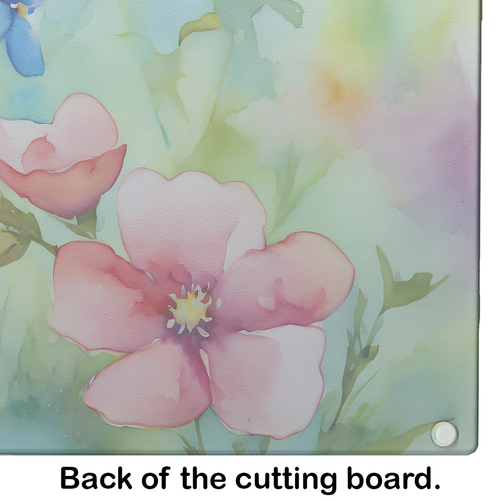 Alaska Forget-me-nots in Watercolor Glass Cutting Board