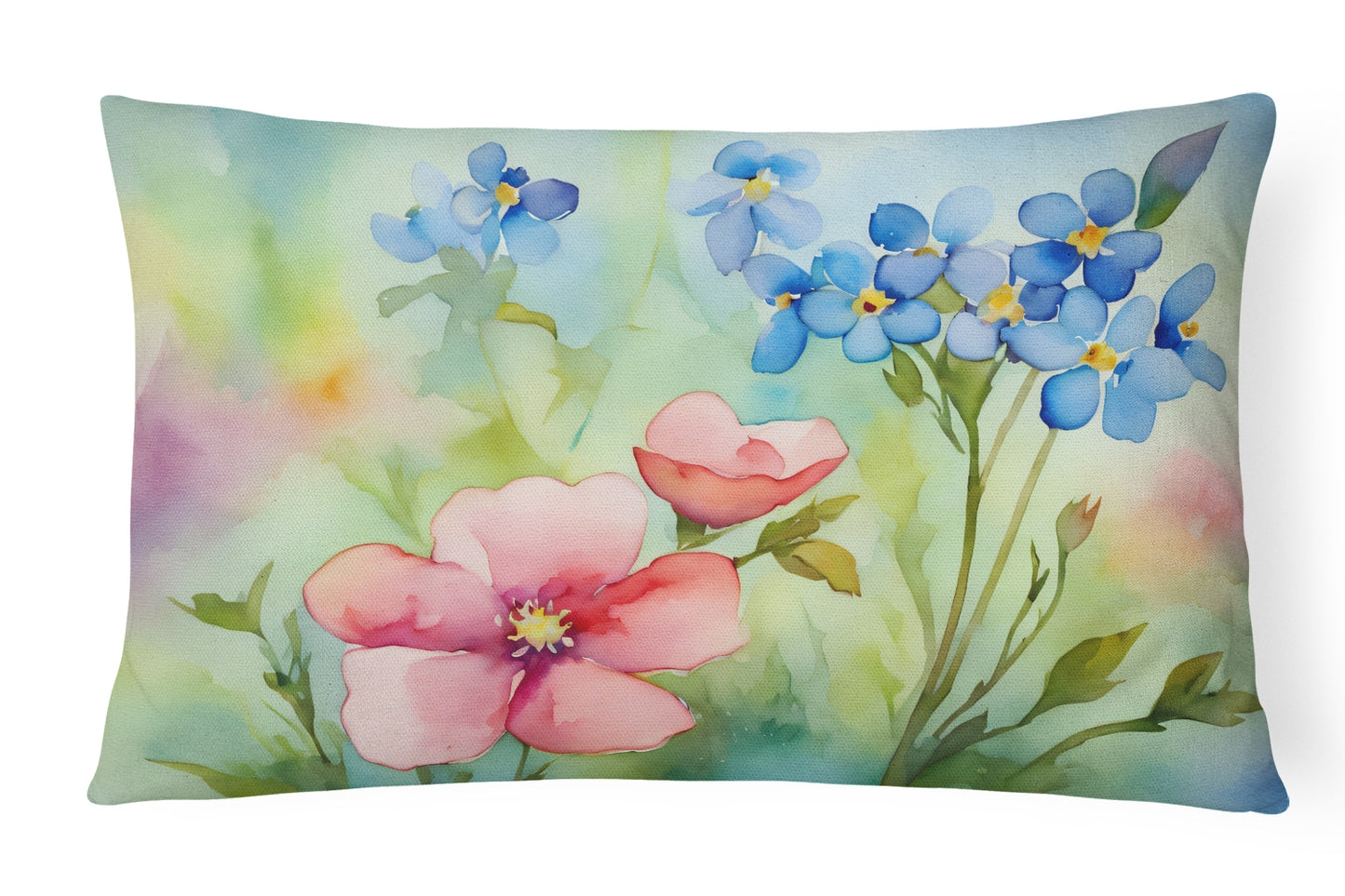 Buy this Alaska Forget-me-nots in Watercolor Throw Pillow