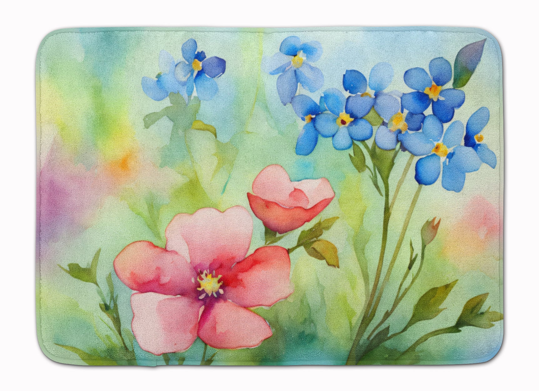 Buy this Alaska Forget-me-nots in Watercolor Memory Foam Kitchen Mat