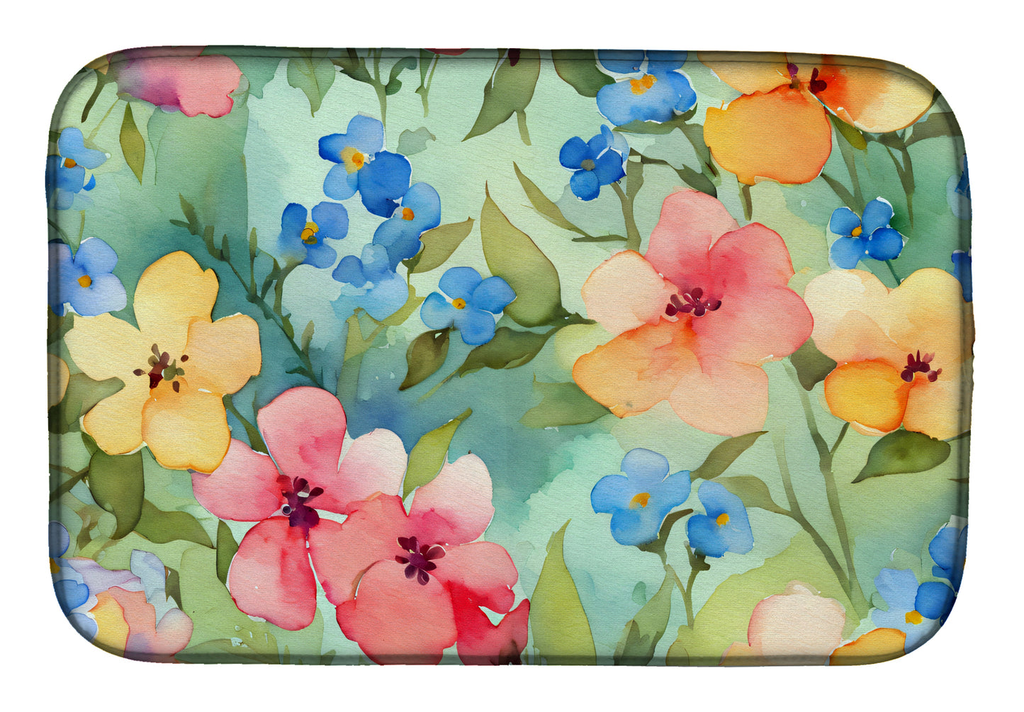 Buy this Alaska Forget-me-nots in Watercolor Dish Drying Mat