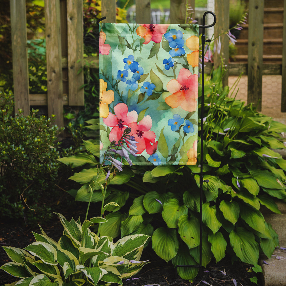 Alaska Forget-me-nots in Watercolor Garden Flag