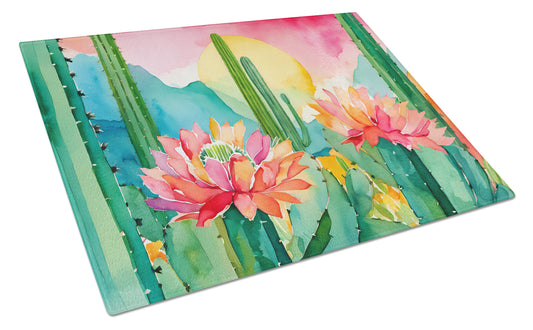 Buy this Arizona Saguaro Cactus Blossom in Watercolor Glass Cutting Board