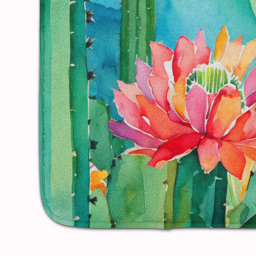 Arizona Saguaro Cactus Blossom in Watercolor Memory Foam Kitchen Mat