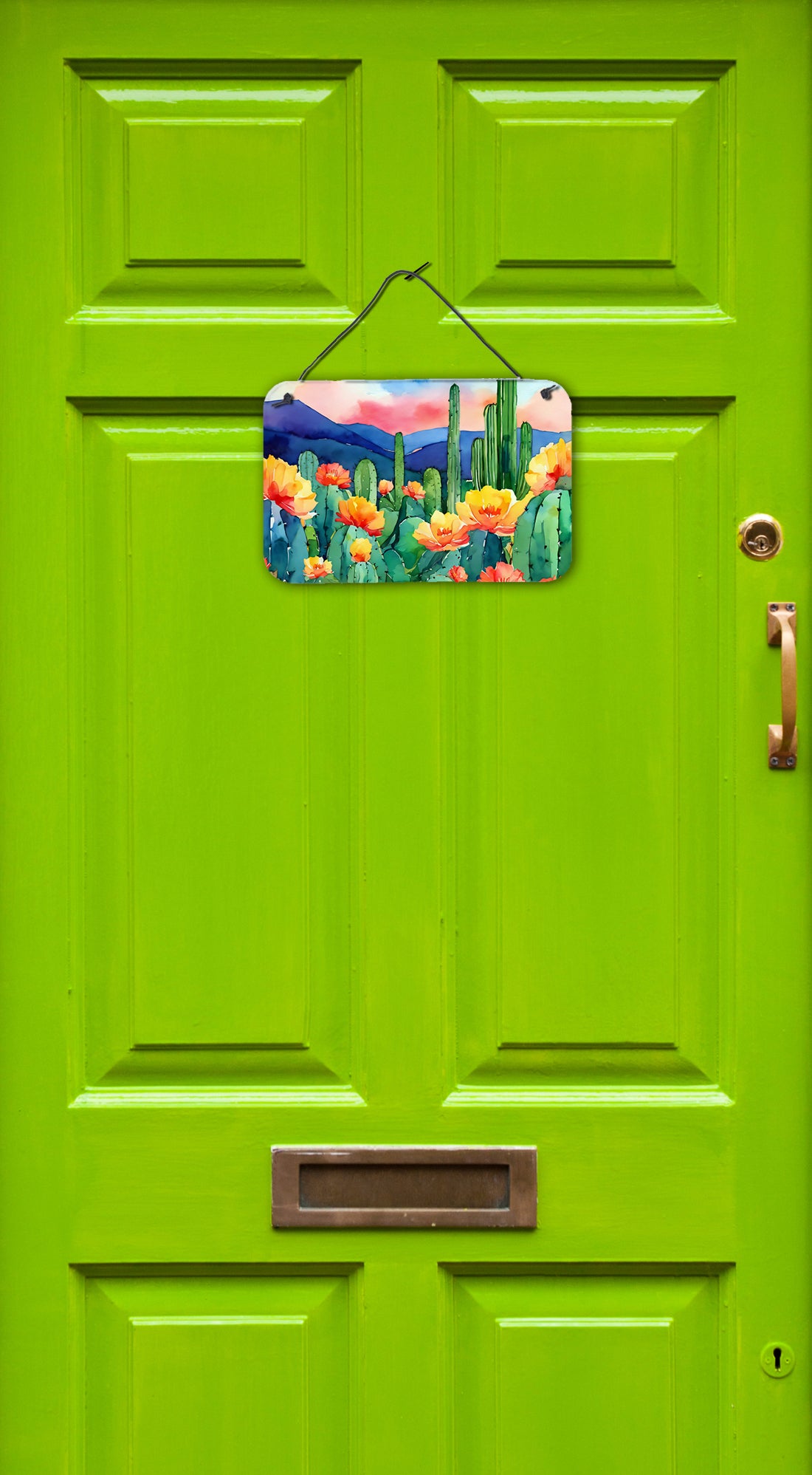 Arizona Saguaro Cactus Blossom in Watercolor Wall or Door Hanging Prints