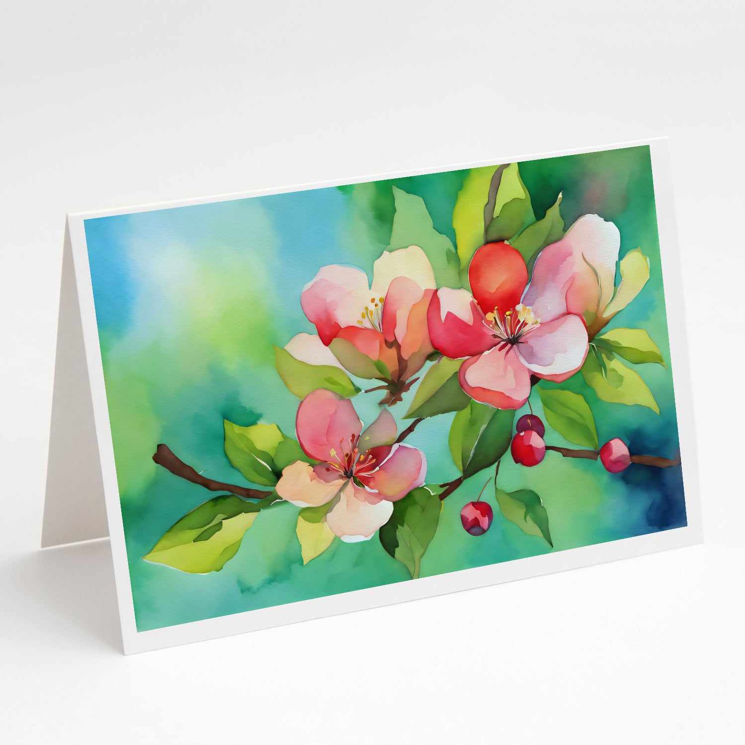 Buy this Arkansas Apple Blossom in Watercolor Greeting Cards Pack of 8