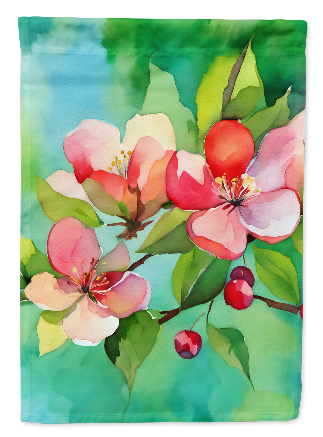 Buy this Arkansas Apple Blossom in Watercolor Garden Flag