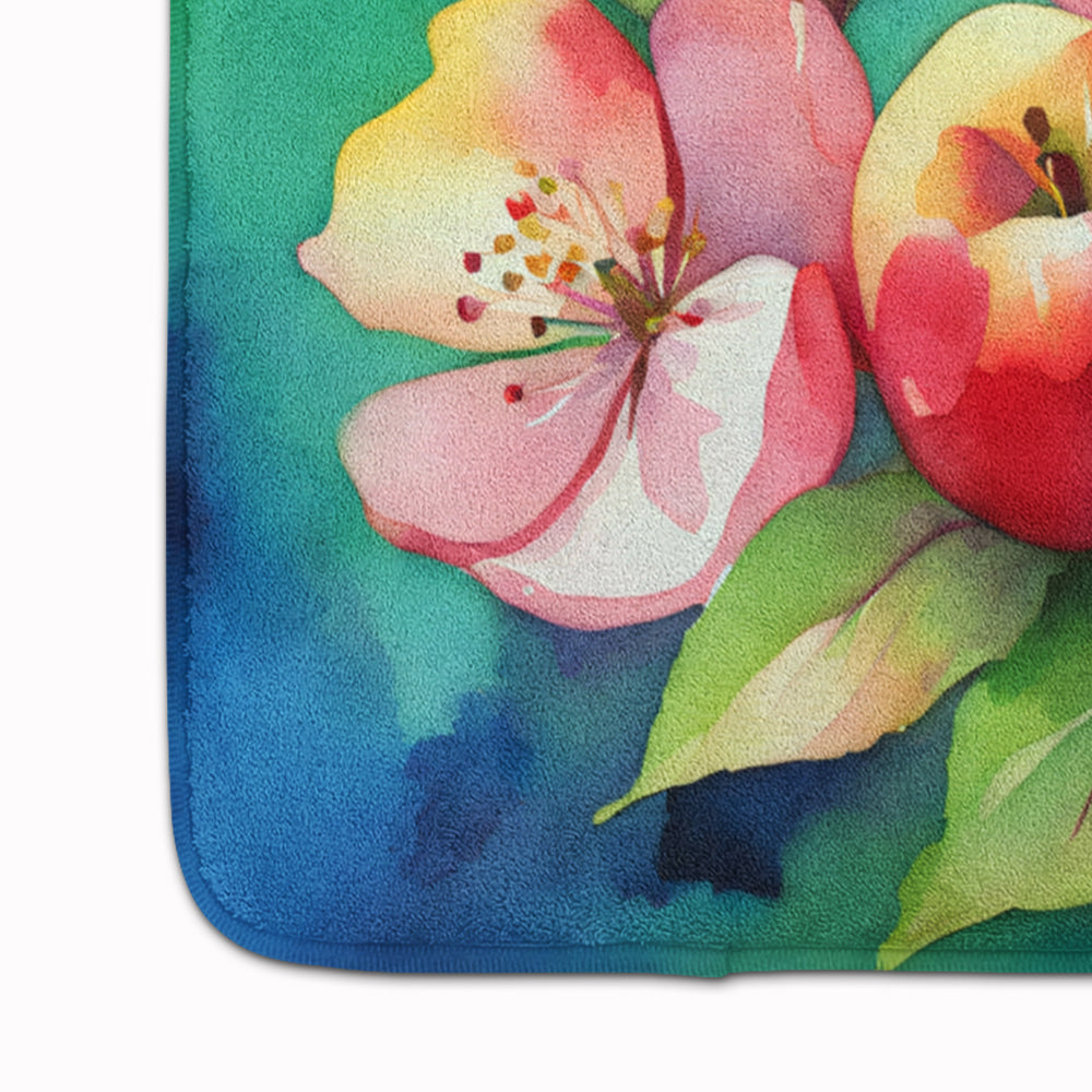 Arkansas Apple Blossom in Watercolor Memory Foam Kitchen Mat