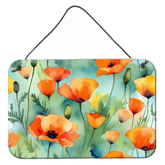 Buy this California California Poppies in Watercolor Wall or Door Hanging Prints