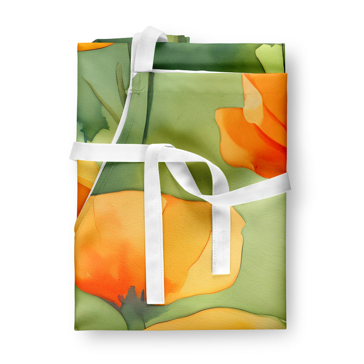 California California Poppies in Watercolor Apron