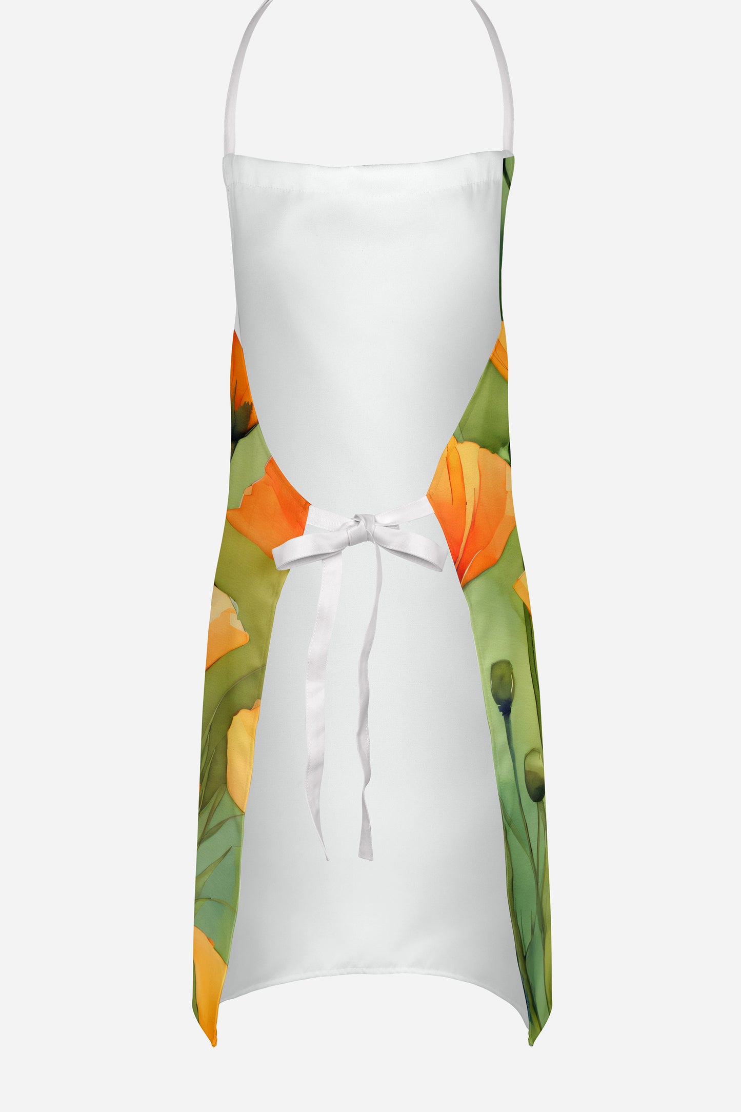 California California Poppies in Watercolor Apron