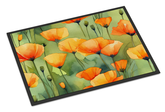 Buy this California California Poppies in Watercolor Doormat