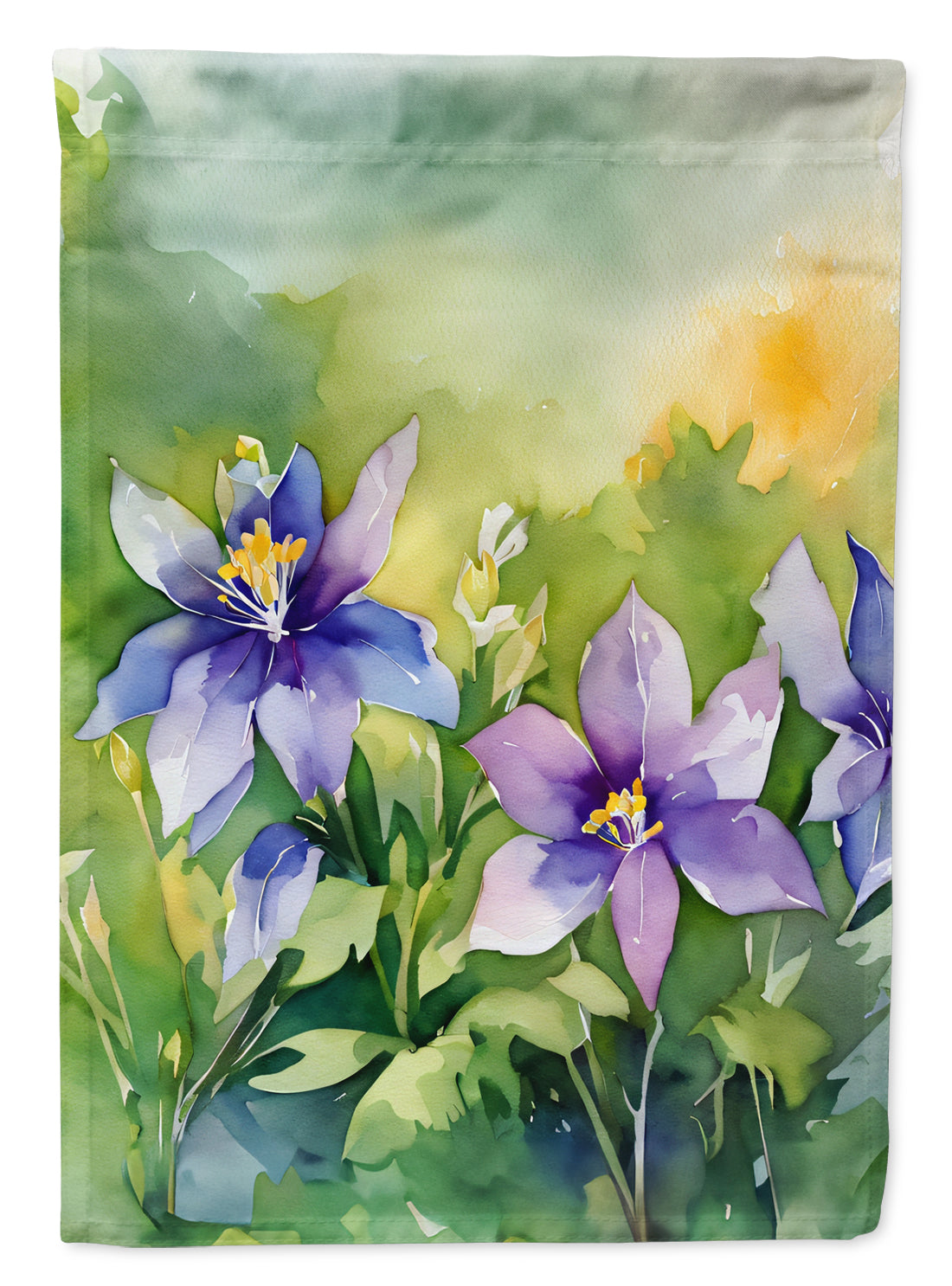 Buy this Colorado Rocky Mountain Columbine in Watercolor Garden Flag