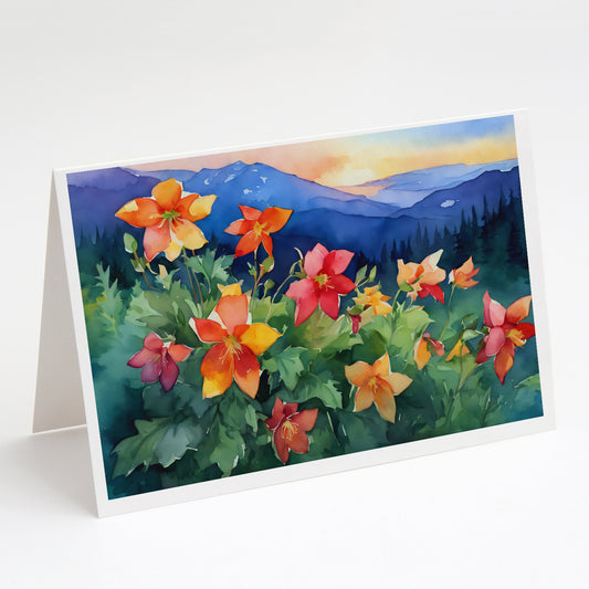 Buy this Colorado Rocky Mountain Columbine in Watercolor Greeting Cards Pack of 8