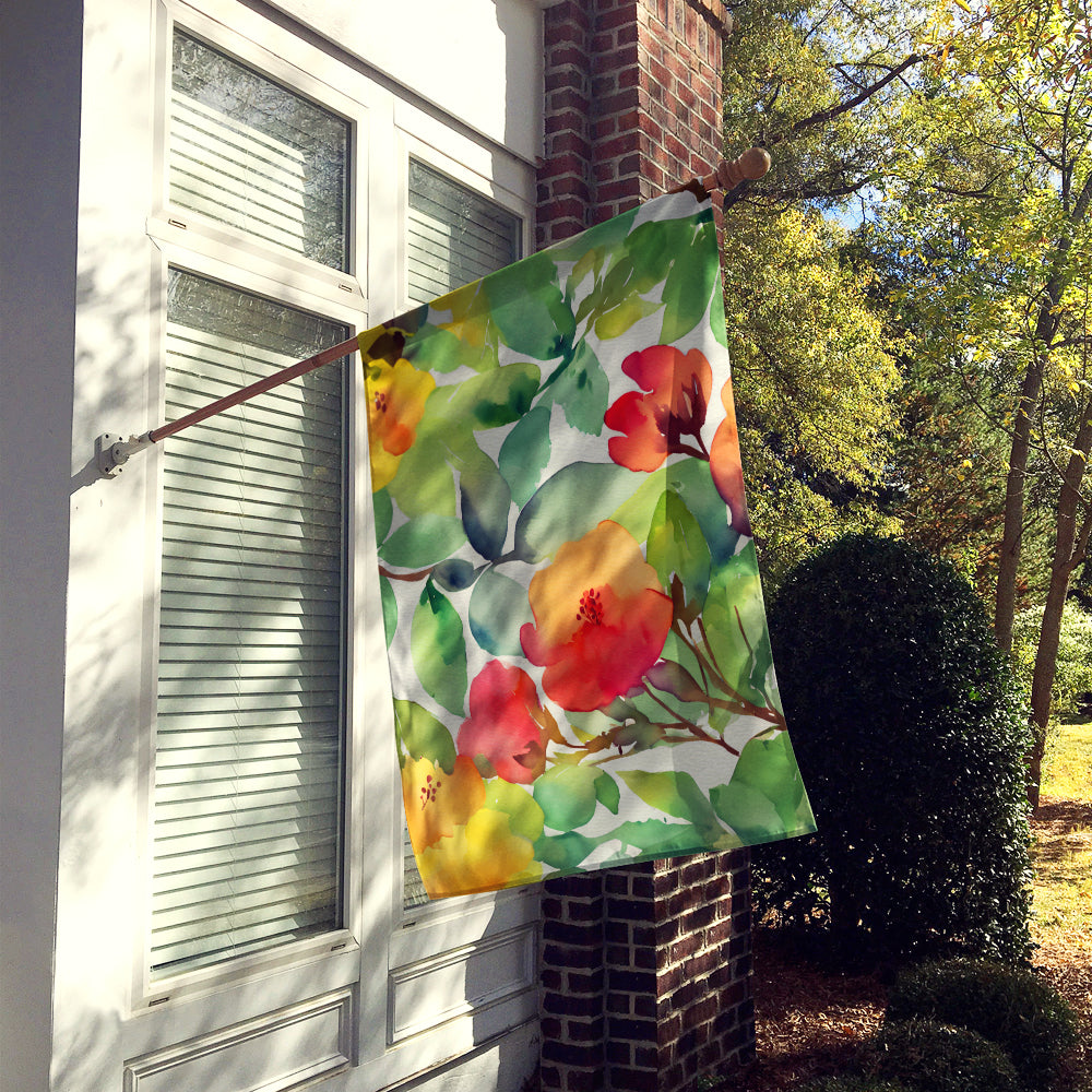 Connecticut Mountain Laurels in Watercolor House Flag