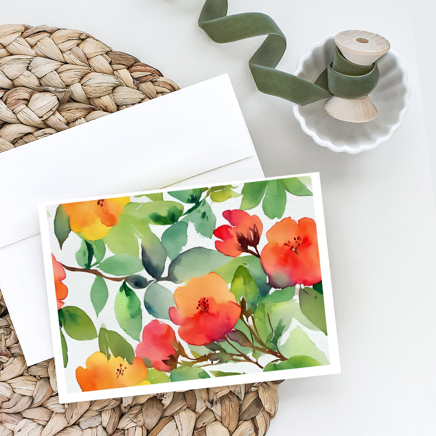 Connecticut Mountain Laurels in Watercolor Greeting Cards Pack of 8