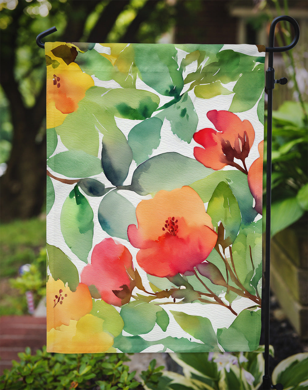 Connecticut Mountain Laurels in Watercolor Garden Flag