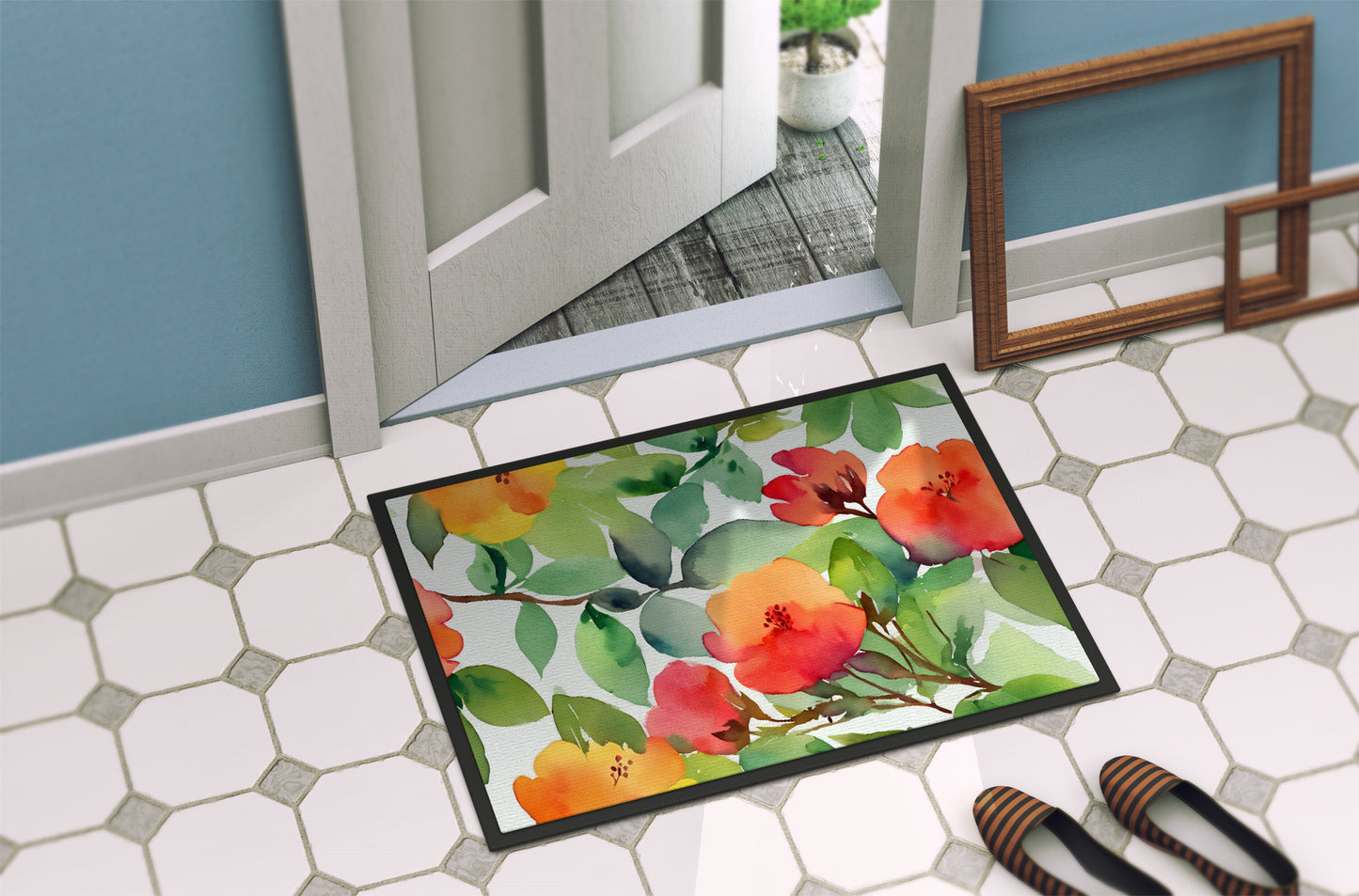 Connecticut Mountain Laurels in Watercolor Doormat