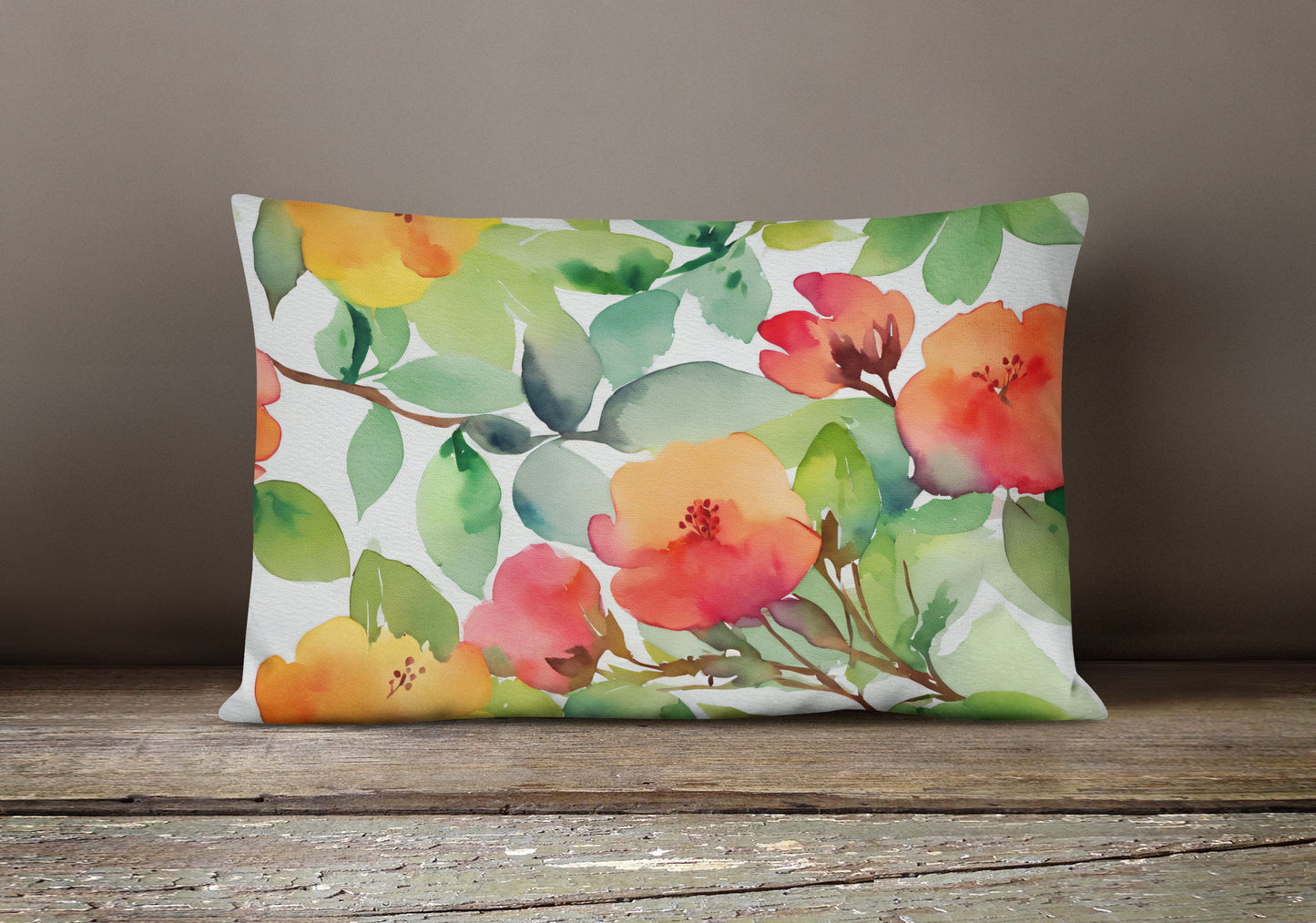 Connecticut Mountain Laurels in Watercolor Throw Pillow