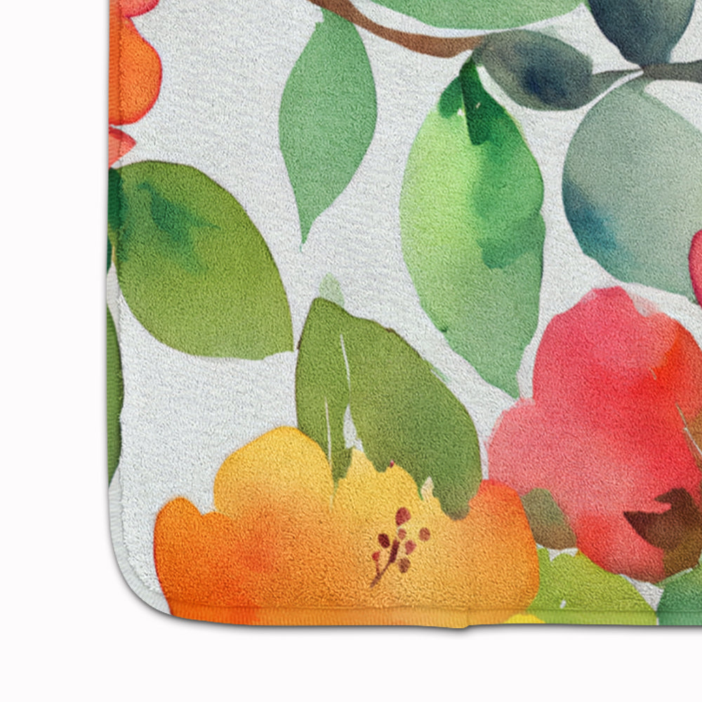 Connecticut Mountain Laurels in Watercolor Memory Foam Kitchen Mat