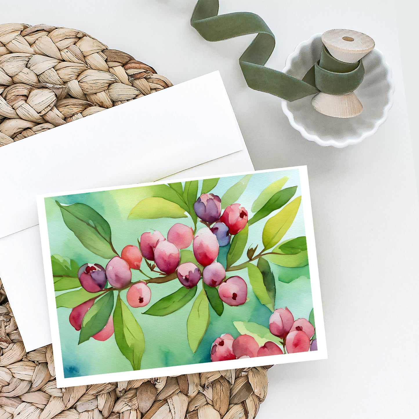 Connecticut Mountain Laurels in Watercolor Greeting Cards Pack of 8