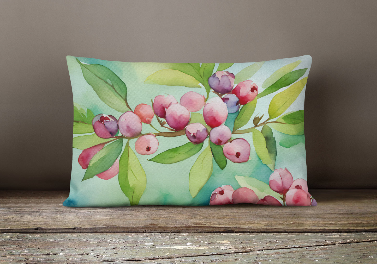 Connecticut Mountain Laurels in Watercolor Throw Pillow