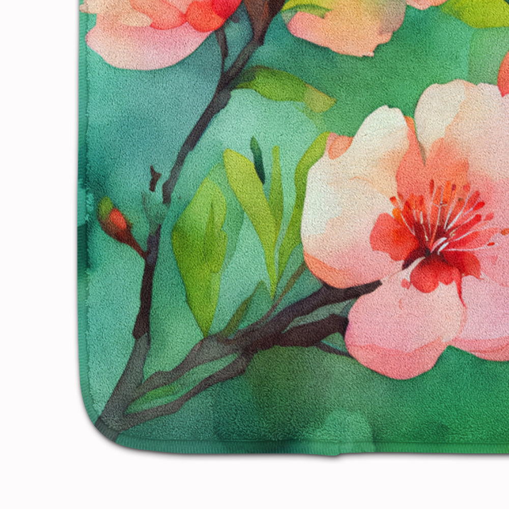 Delaware Peach Blossom in Watercolor Memory Foam Kitchen Mat