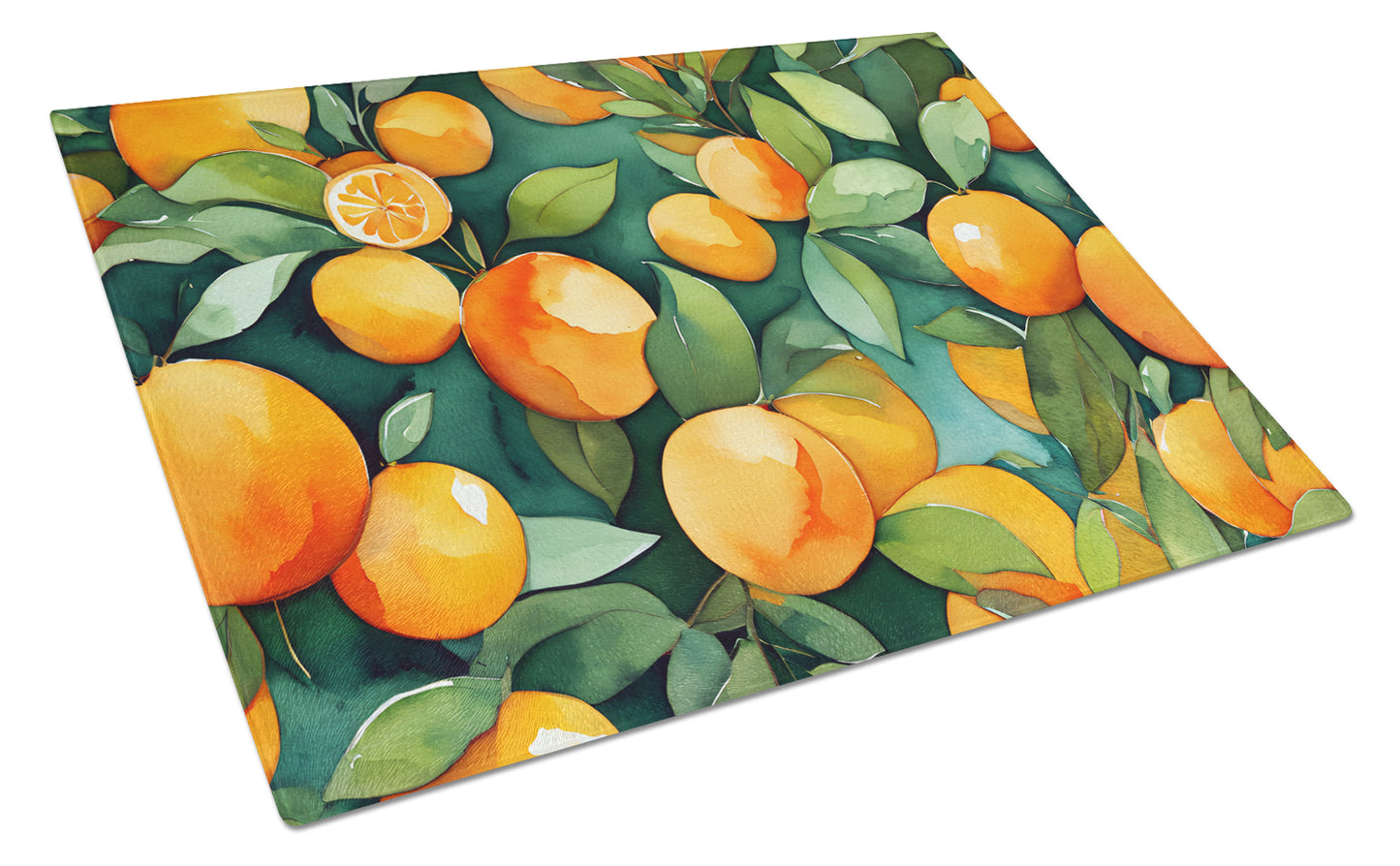 Buy this Florida Orange Blossom in Watercolor Glass Cutting Board