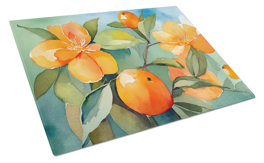 Buy this Florida Orange Blossom in Watercolor Glass Cutting Board