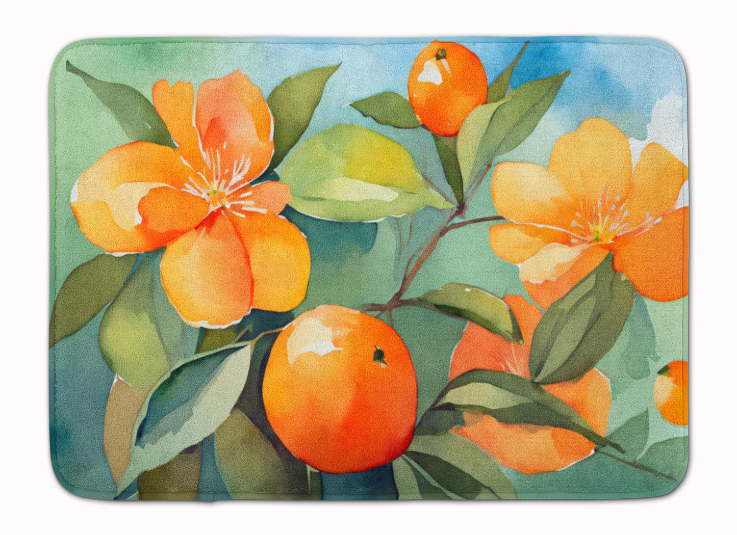 Buy this Florida Orange Blossom in Watercolor Memory Foam Kitchen Mat