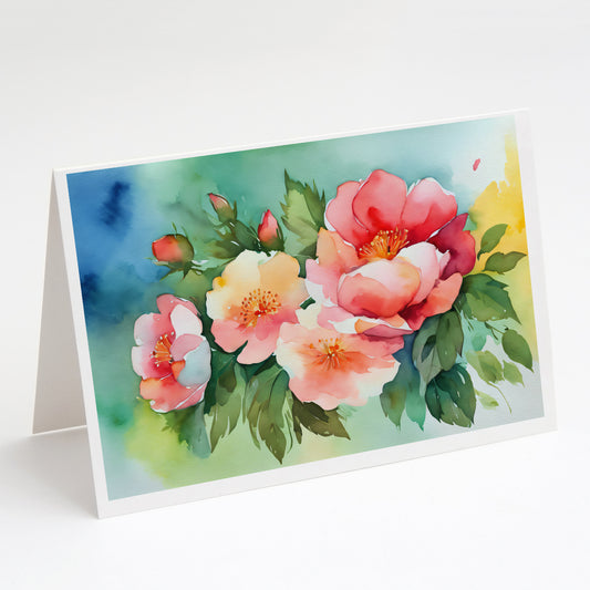 Buy this Georgia Cherokee Rose in Watercolor Greeting Cards Pack of 8