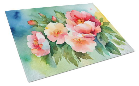 Buy this Georgia Cherokee Rose in Watercolor Glass Cutting Board