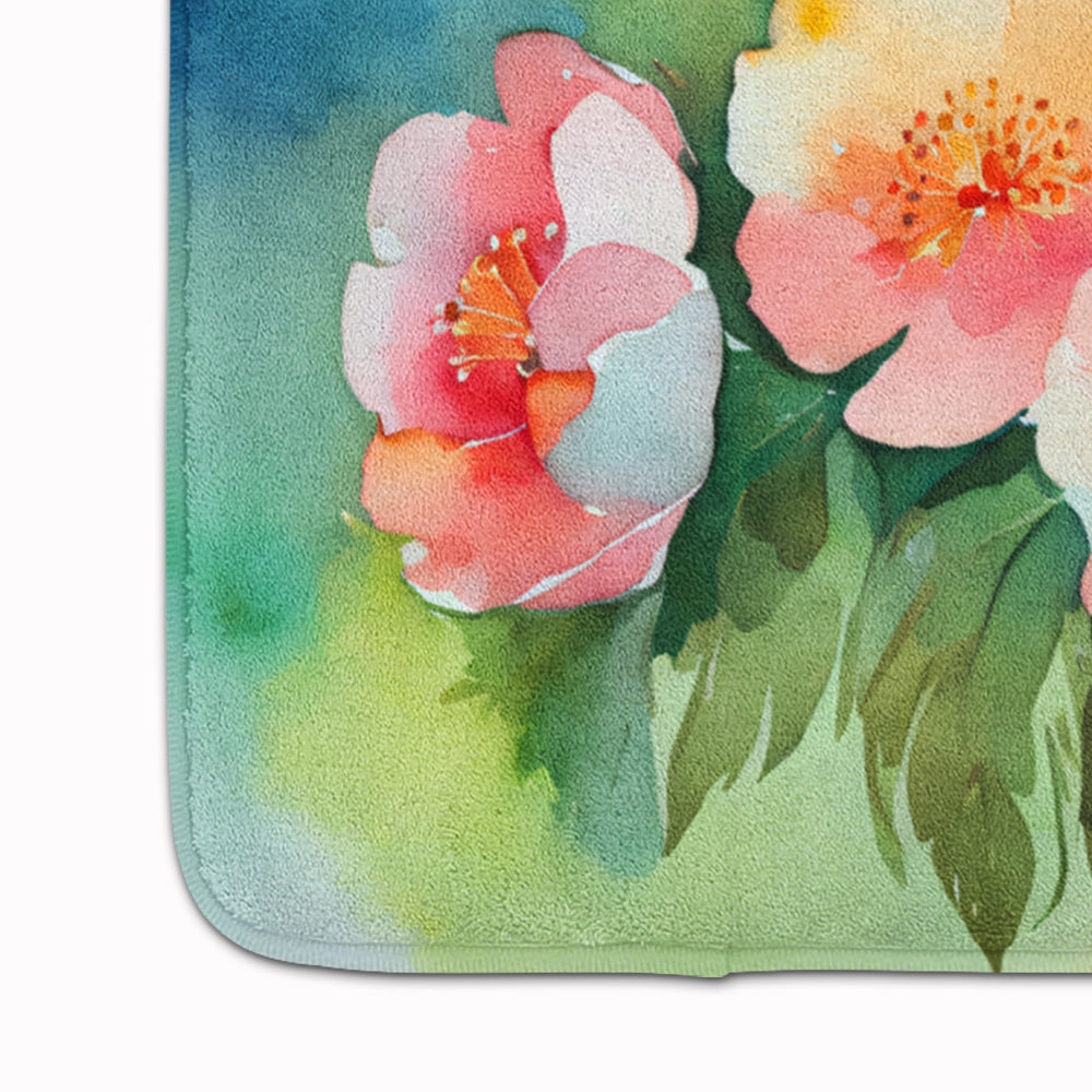 Georgia Cherokee Rose in Watercolor Memory Foam Kitchen Mat