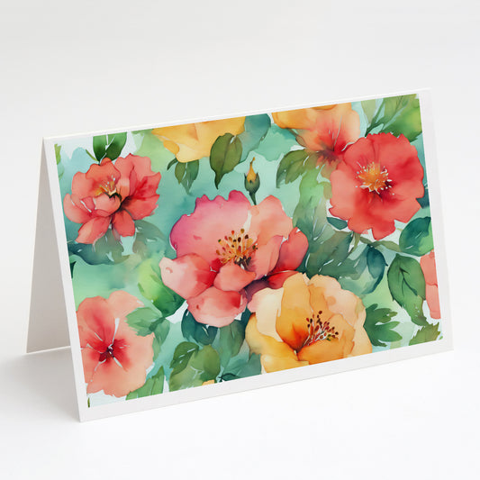 Buy this Georgia Cherokee Rose in Watercolor Greeting Cards Pack of 8