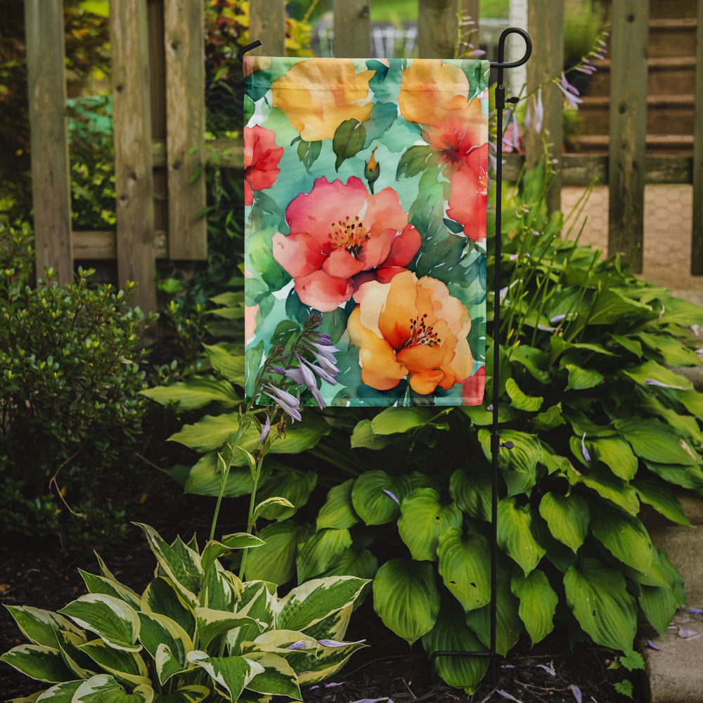 Georgia Cherokee Rose in Watercolor Garden Flag