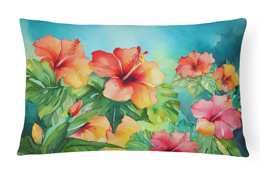 Buy this Hawaii Hawaiian Hibiscus in Watercolor Throw Pillow