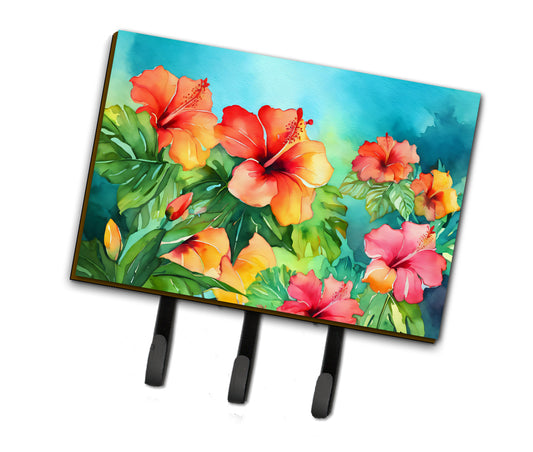 Buy this Hawaii Hawaiian Hibiscus in Watercolor Leash or Key Holder