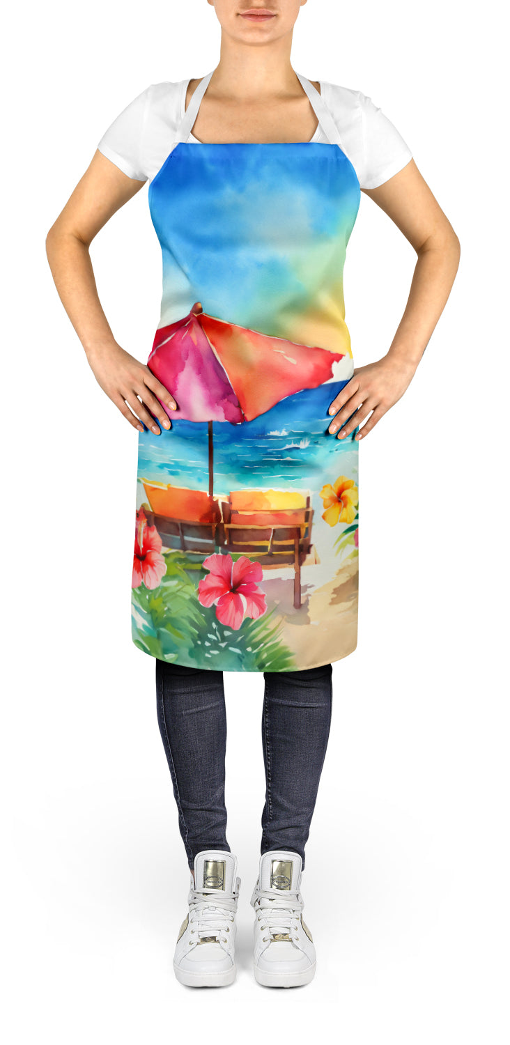 Hawaii Hawaiian Hibiscus in Watercolor Apron