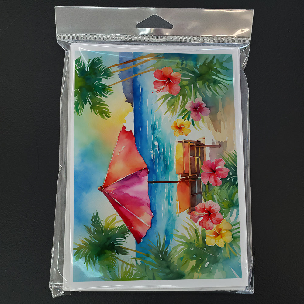 Hawaii Hawaiian Hibiscus in Watercolor Greeting Cards Pack of 8