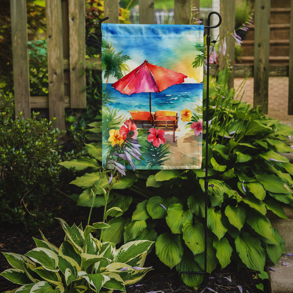 Hawaii Hawaiian Hibiscus in Watercolor Garden Flag