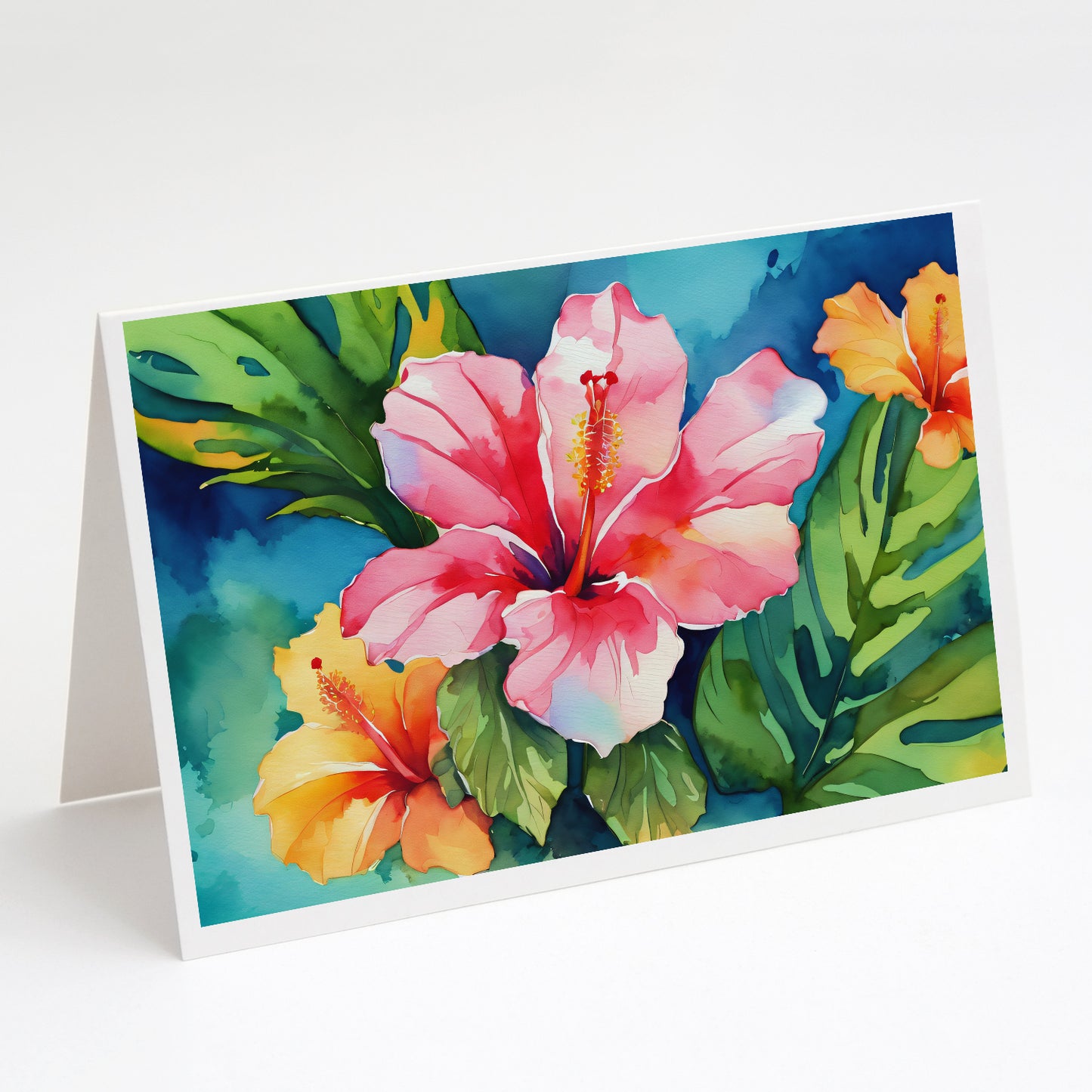 Buy this Hawaii Hawaiian Hibiscus in Watercolor Greeting Cards Pack of 8