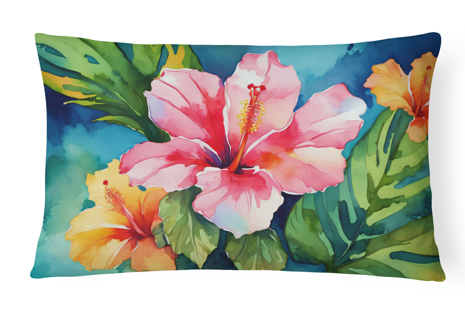 Buy this Hawaii Hawaiian Hibiscus in Watercolor Throw Pillow