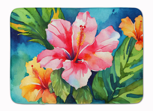 Buy this Hawaii Hawaiian Hibiscus in Watercolor Memory Foam Kitchen Mat