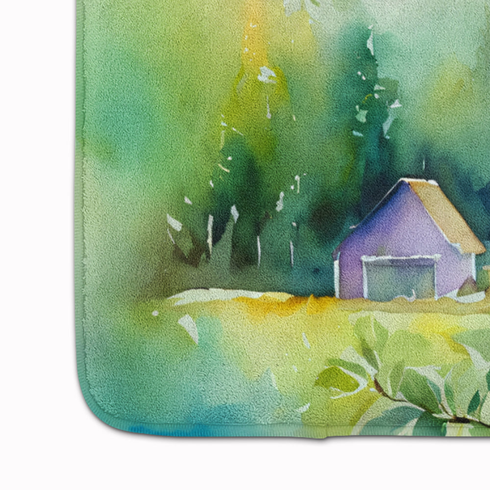 Idaho Syringa in Watercolor Memory Foam Kitchen Mat