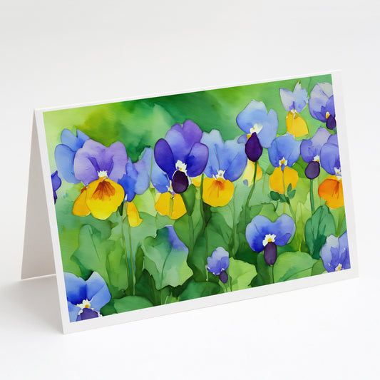 Buy this Illinois Violet in Watercolor Greeting Cards Pack of 8