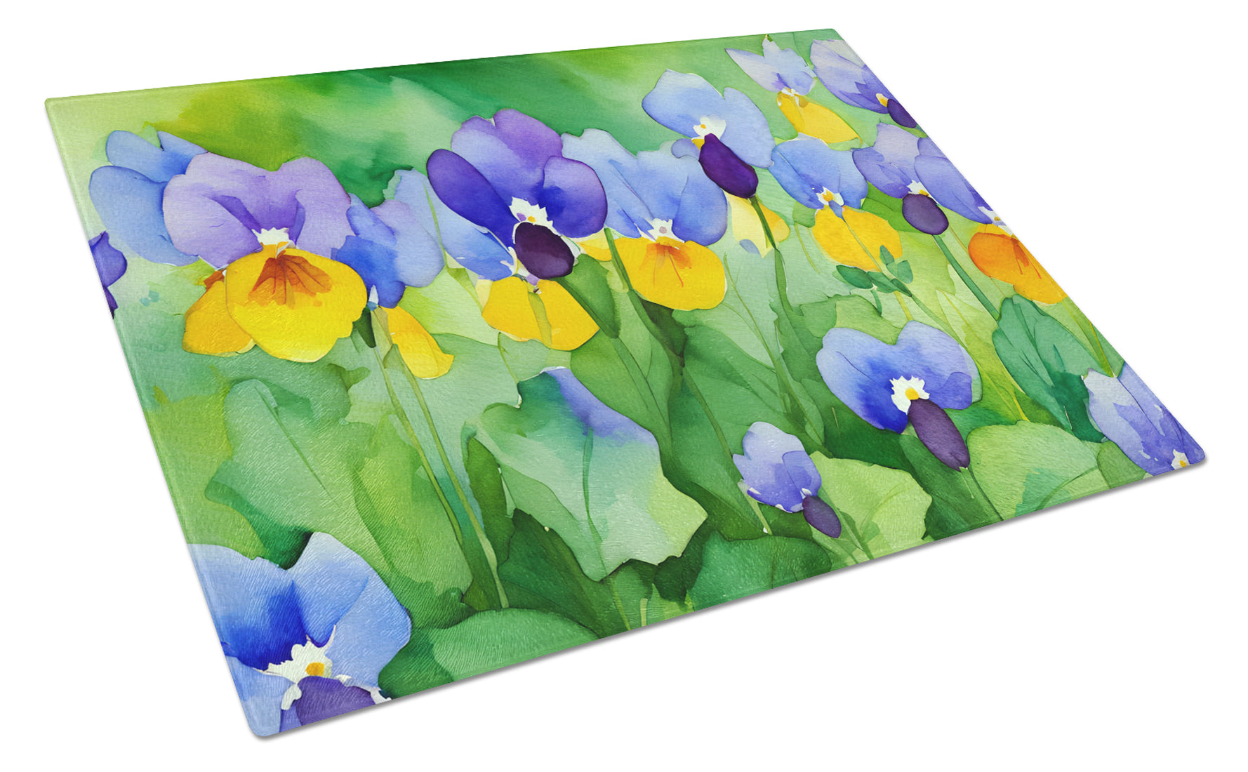 Buy this Illinois Violet in Watercolor Glass Cutting Board