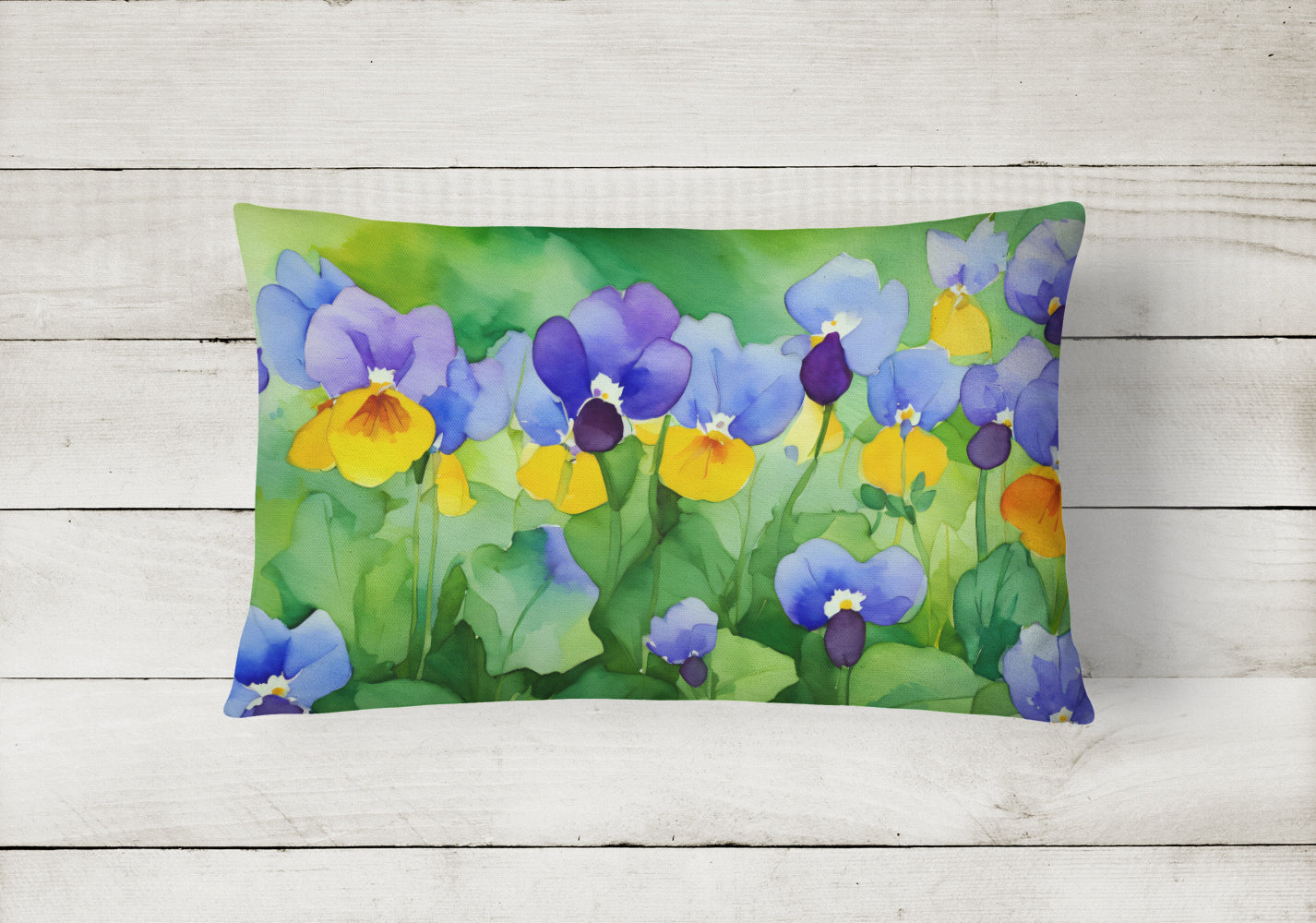 Illinois Violet in Watercolor Throw Pillow