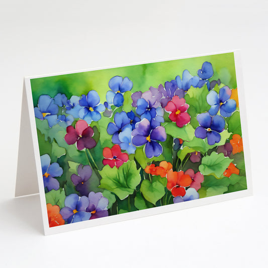 Buy this Illinois Violet in Watercolor Greeting Cards Pack of 8