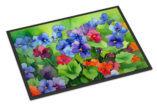 Buy this Illinois Violet in Watercolor Doormat