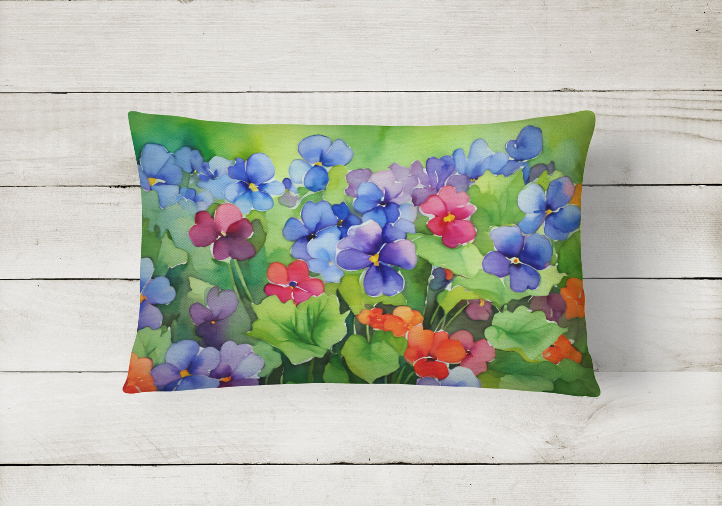 Illinois Violet in Watercolor Throw Pillow
